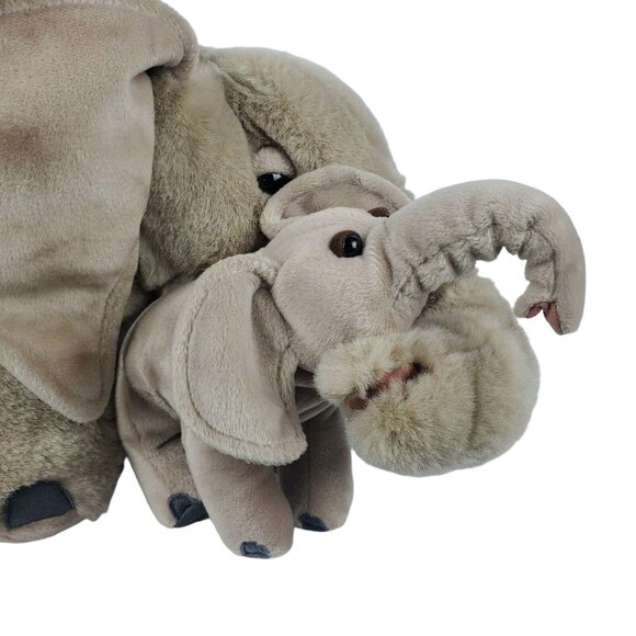 Vintage Animal Planet Mommy Wrinkle Baby Sprinkle Elephant 18 inch Plush - Picture 2 of 9